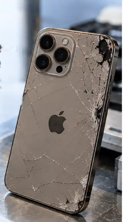 iPhone con el chasis trasero estrellado
